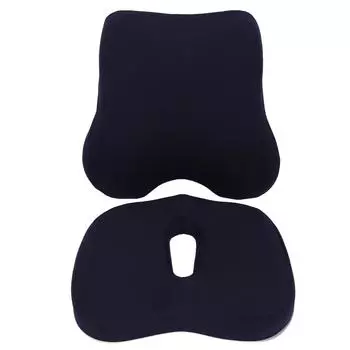 Подушка для сиденья и поясничная поддержка, регулируемая подушка для стула из пеноматериала с эффектом памяти, подушка для спины, подушка для сиденья синий