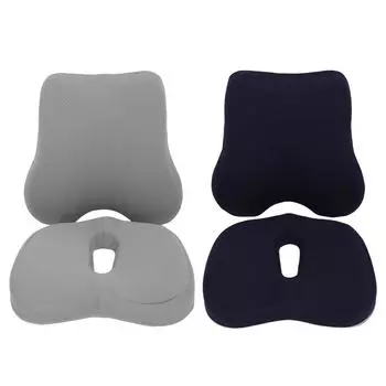 Подушка для сиденья и поясничная поддержка, регулируемая подушка для стула из пеноматериала с эффектом памяти, подушка для спины, подушка для сиденья, Se Blue