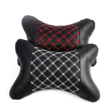 Подушка для сиденья из искусственной кожи из микрофибры, подголовник, подушка для шеи, автомобильные аксессуары