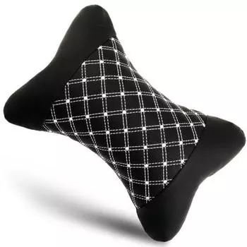 Подушка для сиденья из искусственной кожи из микрофибры, подголовник, подушка для шеи, автомобильные аксессуары