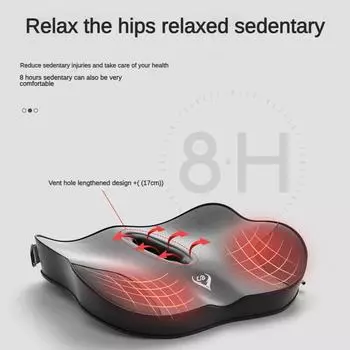 Подушка для сиденья из нескользящей пены с эффектом памяти для офисного кресла, автомобильного сиденья, массажная подушка для облегчения боли в бедре, подушка для копчика 43x37x8cm серый