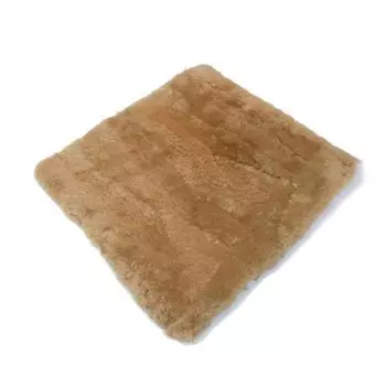 Подушка для сиденья из овчины, мутон 43 x 43 см, большой размер, высокая плотность, для обеденного дивана, кресла, автомобиля, теплый коричневый цвет [FurFurMouton] 100%