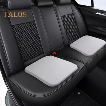 Подушка для сиденья из пеноматериала с эффектом памяти и завязками, медленный отскок, нескользящий моющийся чехол Fours Seasons, эластичный квадратный коврик для сидения в автомобиль, домашний офис Small темно-синий