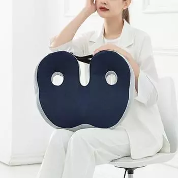 Подушка для сиденья из пеноматериала с эффектом памяти, толстая подушка для стула, эргономичная подушка для сиденья в форме пончика, поддержка спины и поясницы для офисных работников и водителей автомобилей Polyester&Four Seasons чёрный