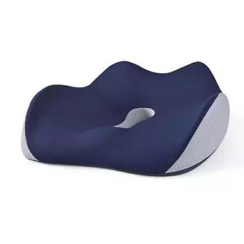 Подушка для сиденья из пены с эффектом памяти, эргономичный чехол для сиденья, моющаяся дышащая подушка, противоскользящая подушка для офиса/автомобиля/инвалидного кресла/игрового кресла/дома тёмно-синий