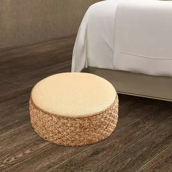 Подушка для сиденья из ротанга Татами Удобный круглый напольный коврик ручной работы для сидения Coffee Color