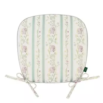 Подушка для сиденья Kawashima Textile Cercon MINTON, Haddon Hall Flower Ribbon, зеленая, 45 x 43 см, LN1221, сделано в Японии, моющаяся, с цветочным рисунком, элегантная