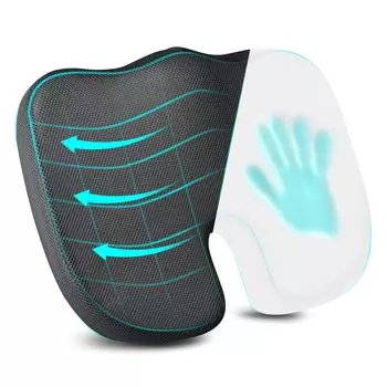 Подушка для сиденья кресла YOLODE из пены с эффектом памяти, новая модель x Высококачественный гель для сиденья от боли в спине, рождественский подарок на день рождения, подушка, [2024 Comfort]