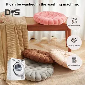 Подушка для сиденья круглая и квадратная в форме печенья утолщенная поддерживающая многофункциональная декоративная подушка для спальни гостиной офиса Square бежевый