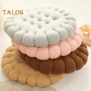 Подушка для сиденья круглая и квадратная в форме печенья утолщенная поддерживающая многофункциональная декоративная подушка для спальни гостиной офиса Square бежевый