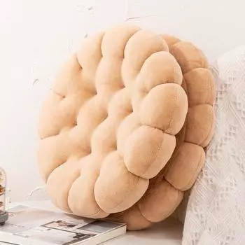 Подушка для сиденья, наполнитель из ЭПЭ, ручное позиционирование, гостиная, спальня, сэндвич, печенье, плюшевая подушка, игрушка для повседневной жизни 43 кофейный