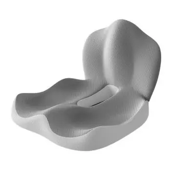 Подушка для сиденья с эргономичным дизайном, поддержка поясницы, противоскользящая, с эффектом памяти, легкая, портативная, для облегчения боли, подушка для сиденья серый