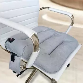 Подушка для сиденья с подогревом и 3 уровнями температуры, стираемая, с автоматическим выключением в течение 4 часов, зарядка через USB 5 В, для офиса, автомобиля, дома, подогреваемая подушка для стула чёрный