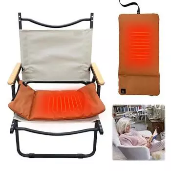 Подушка для сиденья с подогревом и питанием от USB, водонепроницаемая, из искусственной кожи, портативная, складная, для улицы, офиса, парка, лодки, стадиона серый