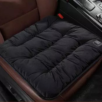 Подушка для сиденья с подогревом, массажная подушка для сиденья с графеном, плюшевая массажная подушка для кресла с подогревом, работающая от USB, зимняя подушка для сиденья автомобиля Cotton&Autumn And Winter чёрный