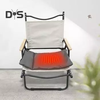 Подушка для сиденья с подогревом, работающая от USB, водонепроницаемая, из искусственной кожи, портативная, складная, для использования на открытом воздухе, в офисе, парке, на лодке, на стадионе, для сиденья с подогревом, подушка для стула серый