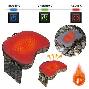 Подушка для сиденья с подогревом, водонепроницаемая, для сидения на открытом воздухе, 3-уровневая, регулируемая, портативная, губчатая, для кемпинга, лодки, стадиона камуфляжный
