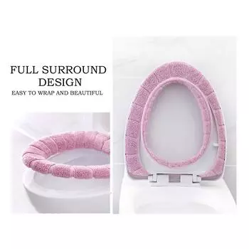 Подушка для сиденья унитаза, бархатный теплый чехол для сиденья, универсальный моющийся коврик для сиденья унитаза, удобный чехол для сиденья в ванной, туалетные принадлежности зелёный