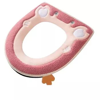 Подушка для сиденья унитаза, милый чехол для сиденья унитаза, сезонный универсальный унитаз, утолщенная водонепроницаемая прокладка для унитаза с застежкой-молнией One Size