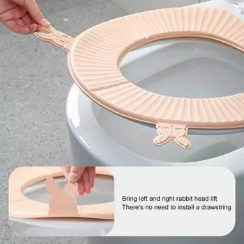 Подушка для сиденья унитаза U/O-образной формы, универсальная, противообрастающая, утолщенная, отличная, с изображением головы кролика из мультфильма, ЭВА, липкая, всесезонная, для дома