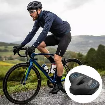 Подушка для сиденья велосипеда дышащая, очень широкая, утолщенная, мягкая, мужская, женская, универсальная, для горного шоссе красный черный