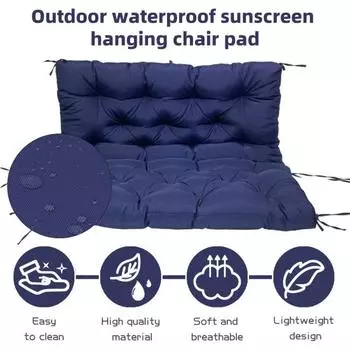 Подушка для сиденья Yousheng Swing Chair со спинкой, 2/3-местная садовая скамейка, подушка для сиденья с завязками, водонепроницаемая подушка для сиденья уличной скамейки для навеса на патио