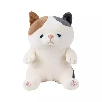 Подушка для сидения на спине Ribuha Premium Nemunemu Animals Mikeneko Yuzu S Size Length Пушистая и жевательная (Всего приблизительно. 18см) 68227-10