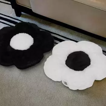 Подушка для сидения в виде цветка, подушка для дивана, подушка для офисного кресла, черно-белая подушка для сиденья, подушка для сиденья, подушка для поясницы, декор комнаты 35x35cm белый