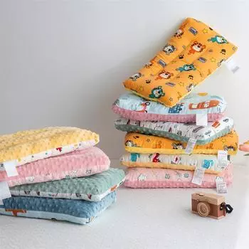 Подушка для сна для детей и младенцев с рисунком из чистого хлопка Doudou Velvet, моющаяся, для защиты шейного позвонка, для детей