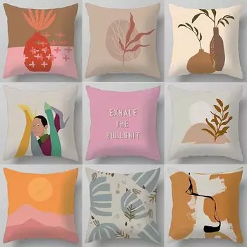 Подушка для сна для дома, гостиной, дивана, квадратная подушка, простая абстрактная геометрическая наволочка для офиса 40x40cm