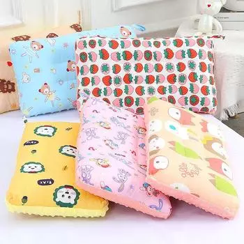 Подушка для сна из чистого хлопка Doudou Velvet с рисунком для детей и малышей, детский сад, моющаяся, для защиты шейного позвонка