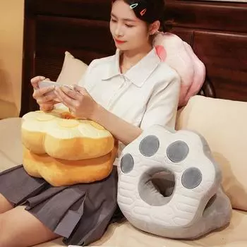 Подушка для сна из латекса и шелка «кошачья лапка», офисная подушка для сна, артефакт для школы, класса, летняя прохладная подушка для дивана 32x30cm