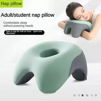 Подушка для сна из пены с эффектом памяти для путешествий, подголовник для шеи, поддерживающие подушки для офиса, подушка для отдыха на обед, перерыв, ортопедическая подушка для студенческого стола для сна 27x15cm