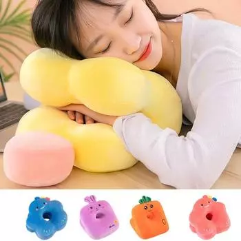 Подушка для сна, милый внешний вид, доступна с обеих сторон, съемный центральный ворс, бархатная летняя подушка из ледяного шелка с цветочным ворсом, канцелярские товары фиолетовый