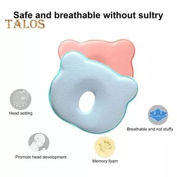 Подушка для сна младенца, медленный отскок, ультрамягкая пена с эффектом памяти, машинная стирка, предотвращает плоскостопие, отличная поддержка шеи и головы, подушка для новорожденного малыша розовый