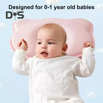 Подушка для сна младенца, медленный отскок, ультрамягкая пена с эффектом памяти, машинная стирка, предотвращает плоскостопие, отличная поддержка шеи и головы, подушка для новорожденного малыша розовый