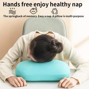 Подушка для сна, офисная подушка для сна, маленькая подушка из хлопка с эффектом памяти, портативная, небольшого размера, мини-подушка для сна для детей и студентов 34x24cm