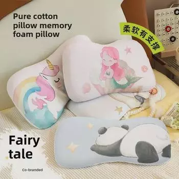 Подушка для сна с эффектом памяти для детей от 0 до 6 лет - чистый хлопок, для всесезонного использования
