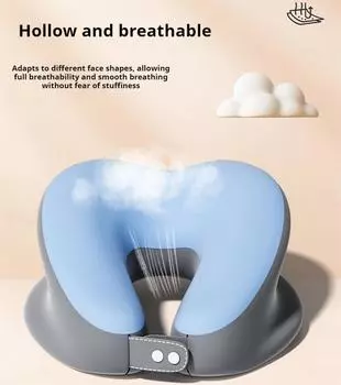 Подушка для сна с эффектом памяти в форме сердца для студентов, офисная подушка U-образной формы для поддержки шеи, для быстрого сна, помощь во сне 50x30cm синий