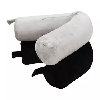 Подушка для сна с гладкой молнией, супермягкая дышащая гуманизированная подушка для облегчения боли в шее, цилиндр из пены с эффектом памяти серый