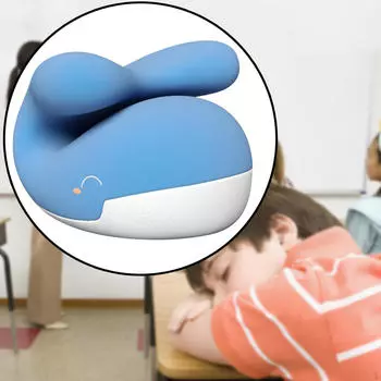 Подушка для сна с изображением мультяшного лица, портативная, для путешествий, для поддержки шеи синий