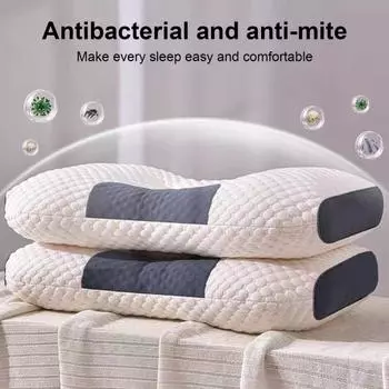 Подушка для сна, защита для шеи с быстрым отскоком, снятие усталости, удобная мягкая текстурированная подушка для шейного отдела, необходимая кровать белый