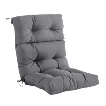 Подушка для спинки стула на открытом воздухе, подушка-качалка с завязками, мягкая высокая спинка чёрный