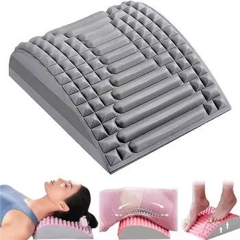 Подушка для спины, поясничная поддержка, массажер для шеи, талии, спины, ишиаса, грыжи межпозвоночного диска, облегчение боли, массаж, релаксация серый