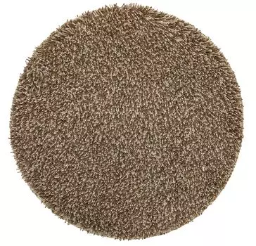 Подушка для стула из пены с эффектом памяти Shaggy Mix Maru Brown Диаметр 35 см x Толщина 4 см Круглая пена с эффектом памяти Уретановая моющаяся Толстая пушистая Без ремней Скандинавский и NE