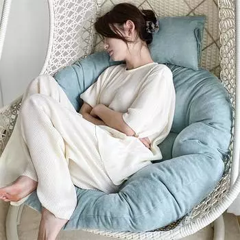 Подушка для стула-корзины 2023 года в стиле знаменитостей - замена одинарной круглой подушки Bird s Nest Round Cushion озеро синий