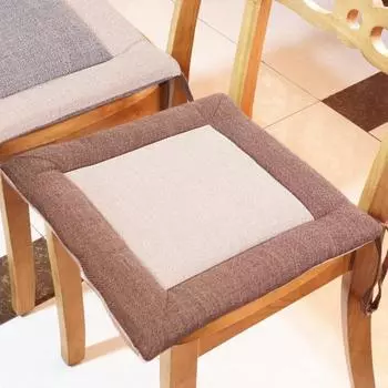 Подушка для стула с ремнями Нескользящая утолщенная дышащая подушка для стула с цветными блоками Новая подушка для сиденья в китайском стиле с чехлом, который можно стирать в машине A