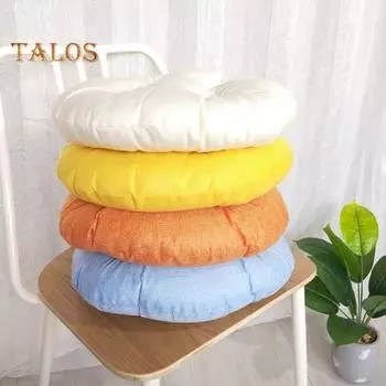 Подушка для стула, толстая, мягкая, удобная подушка для сиденья, универсальная прочная однотонная подушка для стула для домашнего офиса бежевый