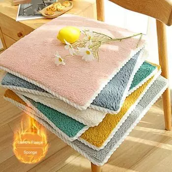 Подушка для стула, удобная мягкая однотонная плюшевая напольная подушка для дома 40cm синий