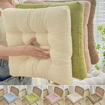 Подушка для стула в стиле кремового цвета, утолщенная квадратная подушка для сиденья из полиэфирного волокна и офисного кресла с татами 45x45cm